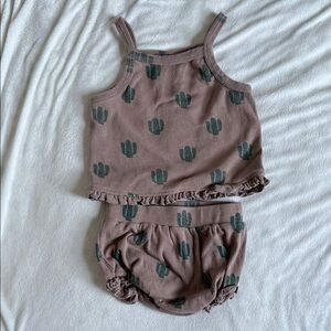 Kate Quinn Cactus Print Mauve Tank Top & Bloomers Set